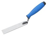 Truelle carrée professionnelle en acier inoxydable pour plâtrage, rendu et stuc, mortier, ciment, mélange, maçonnerie, réparation murale, construction et bricolage (30 x 160 mm)