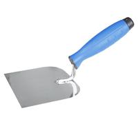 Truelle carrée professionnelle en acier inoxydable pour plâtrage, rendu et stuc, mortier, ciment, mélange, maçonnerie, réparation murale, construction et bricolage (120 mm / 4.7in)