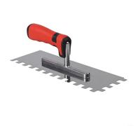 Truelle crantée carrée en acier inoxydable avec 3 tailles de dents 4 mm, 8 mm, 12 mm, poignée en caoutchouc pour mur et sol, polissage mural de diatomées, bricolage, constructeur (12 mm)