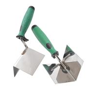 Truelle d'angle en acier inoxydable pour cloison sèche - Outil de plâtrage intérieur et extérieur avec poignée en caoutchouc pour travaux de finition lisse des murs