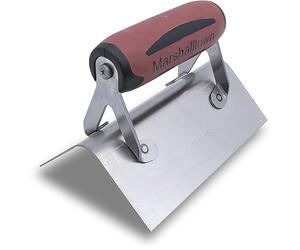 Truelle d'angle extérieure Marshalltown avec poignée Durasoft, truelle d'angle en acier inoxydable, dimensions de la truelle : 152x64 mm, angle avec rayon