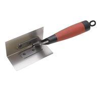 Truelle d'angle intérieur Marshalltown avec poignée DuraSoft, en acier inoxydable, pour le placoplâtre et le plâtre, dimensions de la truelle : 108x51 mm