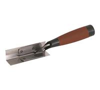 Truelle d'angle intérieur Marshalltown avec poignée DuraSoft, en acier inoxydable, pour le placoplâtre et le plâtre, dimensions de la truelle : 108x25 mm