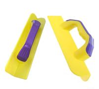 Truelle d'angle pour mur intérieur et extérieur, outil de finition en plastique pour ciment et plâtre, jaune et violet, 30 cm (angle intérieur)