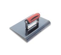 Truelle de bordure Marshalltown en acier bleu avec manche Durasoft, pour arrondir le béton, rayon : 19 mm, lèvre 22 mm, dimensions de la truelle : 229x152 mm