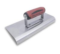 Truelle de bordure Marshalltown en acier inoxydable avec manche Durasoft, pour arrondir le béton, rayon : 19 mm, lèvre 25 mm, taille de la truelle : 254x102 mm