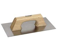 Truelle de construction lisse | Lame fabriquée en acier inoxydable avec manche en bois | Dimensions : 300 x 150 x 0,6 mm