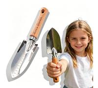 Truelle de Jardin personnalisée avec nom gravé - Pelle à Planter en Acier Inoxydable, Manche Bois, Outil de repiquage Multifonction pour Creuser et Transplanter,fête des pères ou Anniversaire (B)