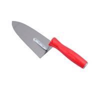 Truelle de Jauge en Acier, Spatule de Construction Rouge pour Enduit | Lame Triangulaire Biseautée, Manche Ergonomique Antidérapant, Finition Polie, pour Joints Carrelage