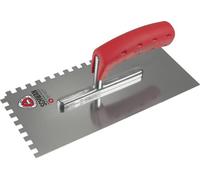 Truelle de lissage Longueur 280 mm Largeur 130 mm Denture 10x10 inoxydable avec manche souple Acier inoxydable Épaisseur 0,7 mm