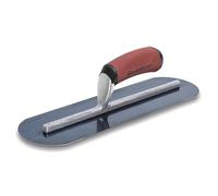 Truelle de lissage Marshalltown, entièrement arrondie avec manche Durasoft courbé, en acier bleu, outils pour plâtriers, dimensions : 356x102 mm