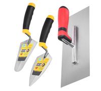 Truelle de maçon, fournitures pour lissage plat et outils de construction | Lot de 3 outils pour béton avec manche souple pour mortier, carrelage, réparation, construction, sols, placoplâtre