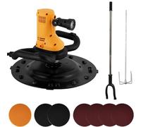 Truelle Électrique, Ponceuse Béton - Moteur Cuivre Robuste, Vitesse Variable 80-600 Tr/min, Perche De Rallonge, Malaxeur, Disque Autoadhésif, LED Pour Maçons(Yellow)