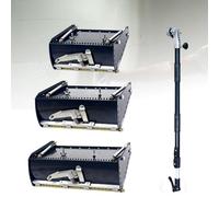 Truelle pour cloison sèche et boîte plate, boîte de finition crantée avec tige réglable de 106,7 à 165,1 cm, outil de ruban en alliage d'aluminium, réglable à 120 degrés, nettoyage rapide pour
