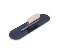 Truelle pour Piscine de Marshalltown avec Manche en Bois, Acier Bleu, truelle pour Sol et béton, Dimensions de la truelle : 406x114 mm