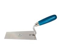 Truelle tyrolienne pour stuc et maçon, en acier inoxydable, avec manche en bois 18 cm