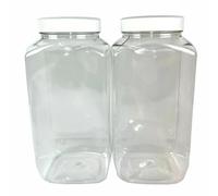 Truenova Lot de 2 grands bocaux de rangement en plastique 4,5 l