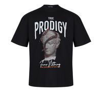 trueprodigy T-Shirt 'Jamie' gris / rouge / noir, Taille XL