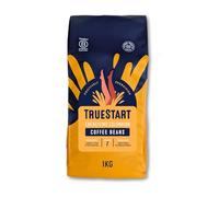 TrueStart Café 1 kg grains | Colombien énergisante | Pour machine à expresso, haricots à tasse | Origine unique Arabica | Spécialité fraîchement torréfiée à la main | Avec ou sans lait | Rôti moyen | Corps riche et solide avec notes de noix, chocolat noir, agrumes et caramel