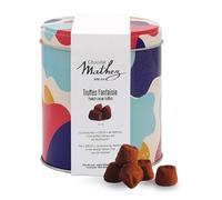 Truffes fantaisie aux brisures de macaron framboise - Boîte métal Pop - Boite métal de 250g