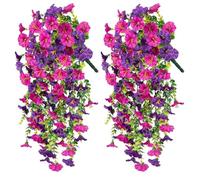 Trufolxiaz 2pcs Fausses Fleurs Définir Gloire du Matin Décoration Suspendue pour Décoration Intérieure en Plein Air