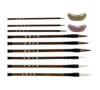 Trufolxiaz 9pcs Chinois Peinture Pinceau Aquarelle Brosse Brossage