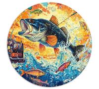 Truite 1000 Piece Puzzle Rond, pour Enfants Adulte De Forme Irrégulière, DécoRation pour Enfants Cadeau De Qualité Supérieure 1000pcs (67.5x67.5cm)