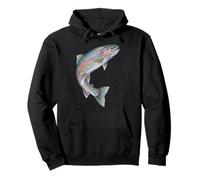 Truite Arc-en-Ciel Art Aquatique Abstrait Eau Douce Biologie Art Sweat à Capuche
