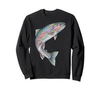 Truite Arc-en-Ciel Art Aquatique Abstrait Eau Douce Biologie Art Sweatshirt