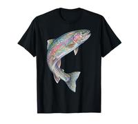 Truite Arc-en-Ciel Art Aquatique Abstrait Eau Douce Biologie Art T-Shirt