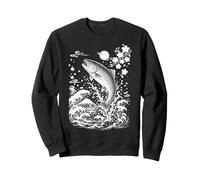 Truite Poisson Vintage Art Japonais Rétro Pêche Pêche Graphique Sweatshirt