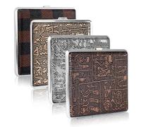 Trukafie 4 Pcs Etui Cigarette, PU Cuir Boite a Cigarette, Boite Cigarette Metal pour 20 cigarettes avec élastique, elegant Etui à cigarettes pour femmes Hommes