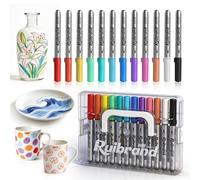 Trukafie Lot de 12 feutres en porcelaine - Passe au lave-vaisselle - Pour peindre la poterie, les tasses, la décoration et la peinture