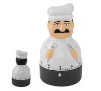 Trukafie Minuteur de cuisine mécanique avec mécanisme à remontage en métal - 5,8 x 5,8 x 10 cm - Amusant pour les enfants et les personnes âgées - Blanc et noir