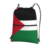 Trukd Sac à dos avec cordon de serrage Motif drapeau de l'État de Palestine - Design polyvalent, durable et élégant pour un usage quotidien, noir, One Size, Sacs à dos de jour