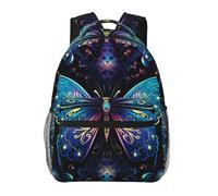 TRUKD Sac à dos pour étudiants, garçons d'école, magnifique sac à dos papillon bleu pour ordinateur portable, sacs à dos de voyage, sac à dos pour filles, lilas pastel, Magnifique papillon bleu,