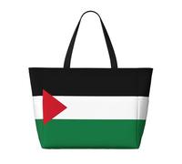 Trukd TD-STB12153C Sac de voyage pliable et spacieux avec fermeture éclair Motif drapeau de l'État de Palestine Noir, noir, Taille unique
