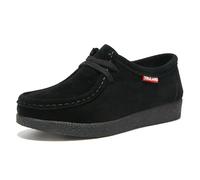 TRULAND Chaussures Femme Wallabees - Derby à Lacets, Cuir Suède (EU 39,Negro)