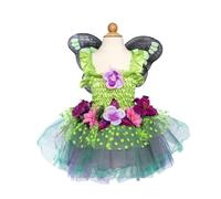 Trullala Robe de fée verte avec ailes, taille M (4-6 ans)