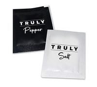 TRULY Sel & Pepper Sachets individuels pour condiments - Mini paquets pratiques (50 sel et 50 poivres)