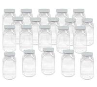 Truly Sweet Candy Lot de 20 bocaux carrés en plastique de qualité alimentaire avec couvercle blanc 995 ml