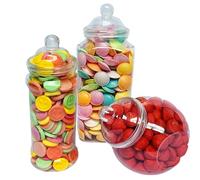 Truly Sweet Candy Lot de 3 grands pots à bonbons rétro vides en plastique pour pick&mix - Bonbons victoriens - Kit buffet de bonbons
