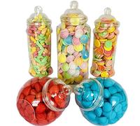 Truly Sweet Candy Lot de 5 grands pots à bonbons vides rétro en plastique pour Pick & Mix, magasin de bonbons victorien, kit de buffet de fête