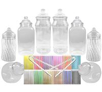 Truly Sweet Candy TSC8sJK_PiST Kit de 8 bocaux en plastique PET de qualité alimentaire