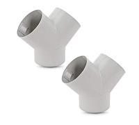 Truma Lot de 2 raccords en Y en Y pour tuyaux d'air chaud de 65 mm - Gris