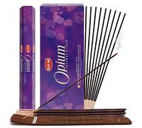 TRUMIRI Opium Hem Lot de 121 bâtons d'encens et support (6 paquets de 20, 1 ensemble)