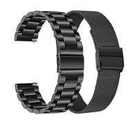 TRUMiRR Compatible avec Garmin Vivomove Trend/Venu Sq 2 Music/Venu Sq/Sq Music Bracelet de montre, Bracelet de montre en métal en acier inoxydable tissé en maille Sangle à dégagement rapide