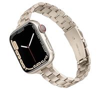 TRUMiRR Remplacement pour Apple Watch Series 9 8 7 41mm Bracelet Femme Starlight,Bracelet fin en acier inoxydable Remplacement de la ceinture femelle pour iWatch SE Serie 7 6 5 4 3 2 1 41mm 40mm 38mm