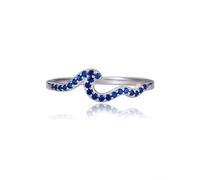 Trumium Authentique Argent Sterling 925 Simple Bague De Fiançailles De Mariage Géométrique Vague Bleue Bagues Pour Femmes Haute Joaillerie