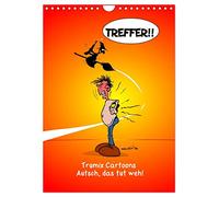 Trumix Cartoons - Aïe, ça fait mal !, Version française (Calendrier mural 2026 DIN A4 portrait), Calendrier CALVENDO mensuel